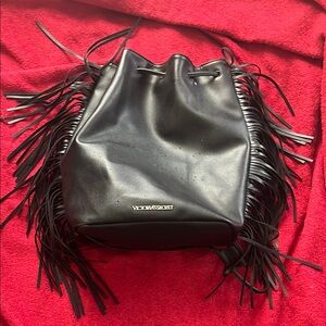 Victoria's Secret Black Fringe Bag